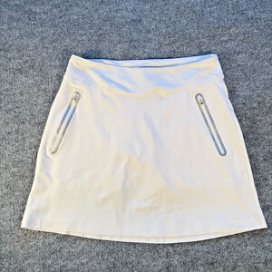 Nike Golf Dri-FIT Skort Women’s Medium White Tour Performance Zip Pockets